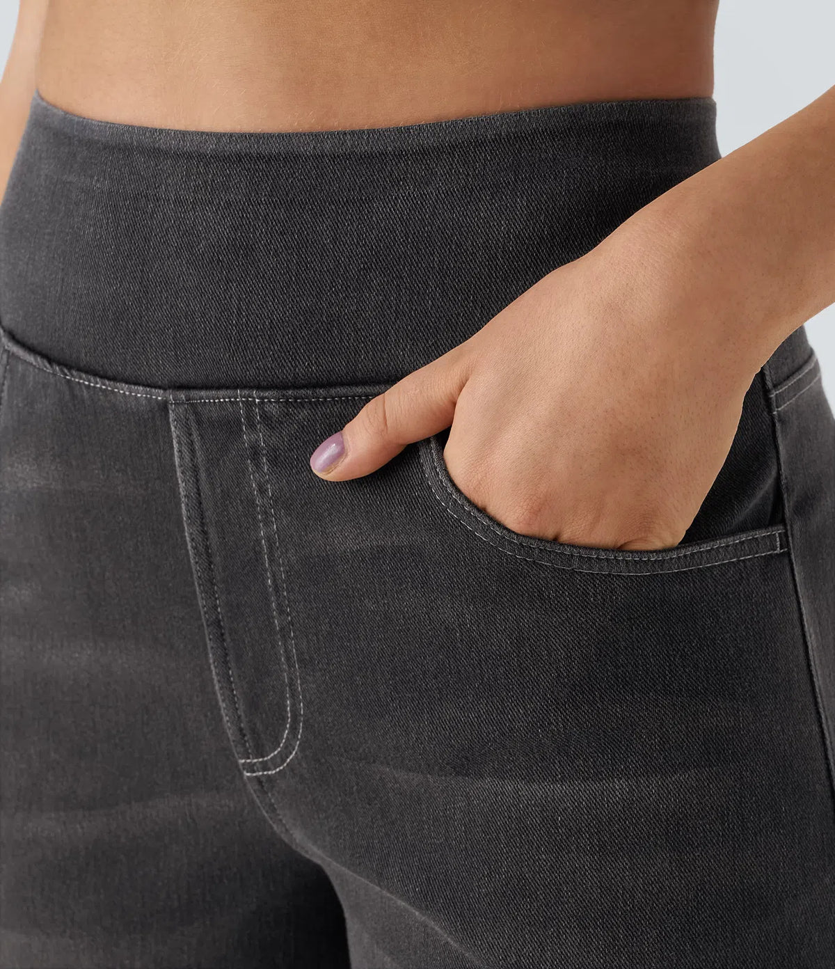 Eva - Pantalones de Cintura Alta Elásticos