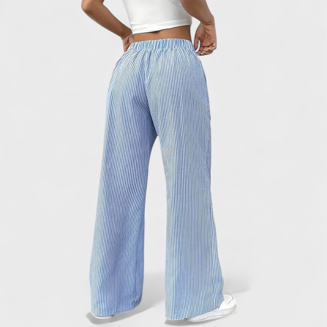 María - Pantalones anchos cómodos con detalles elegantes