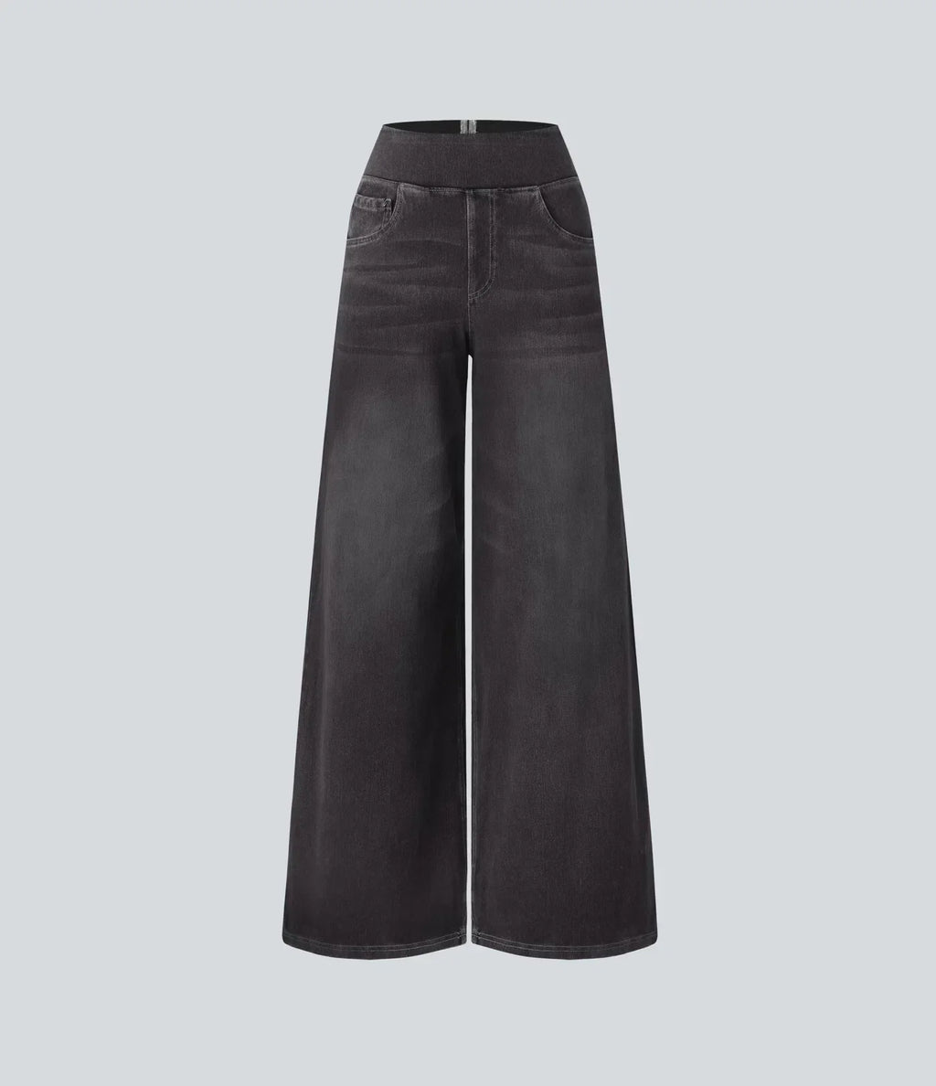 Eva - Pantalones de Cintura Alta Elásticos
