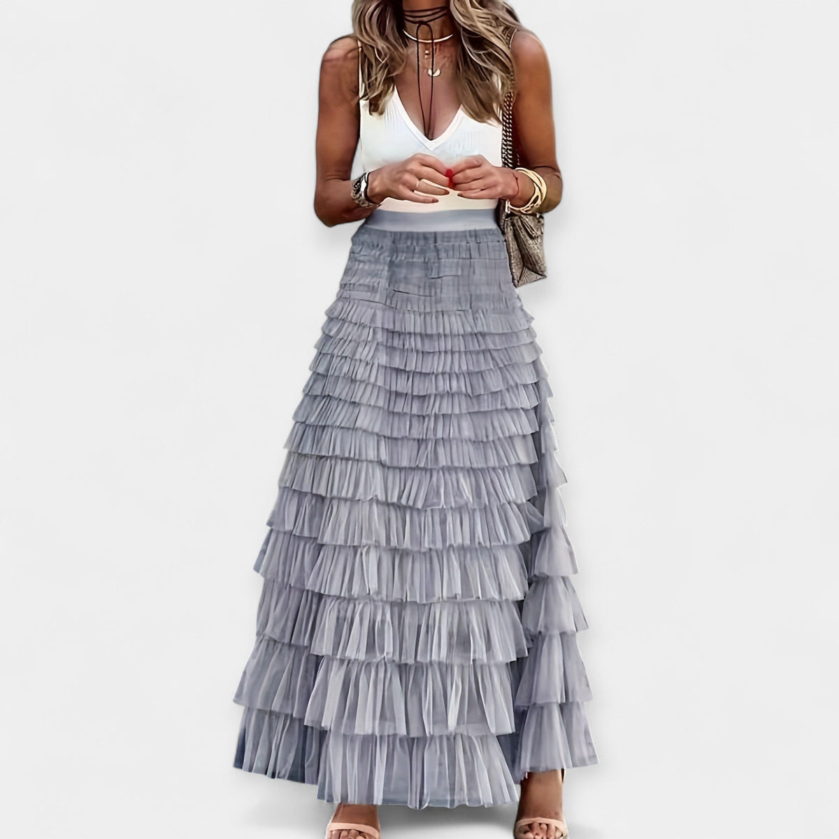 Inês - Falda Boho con Acabado de Satén