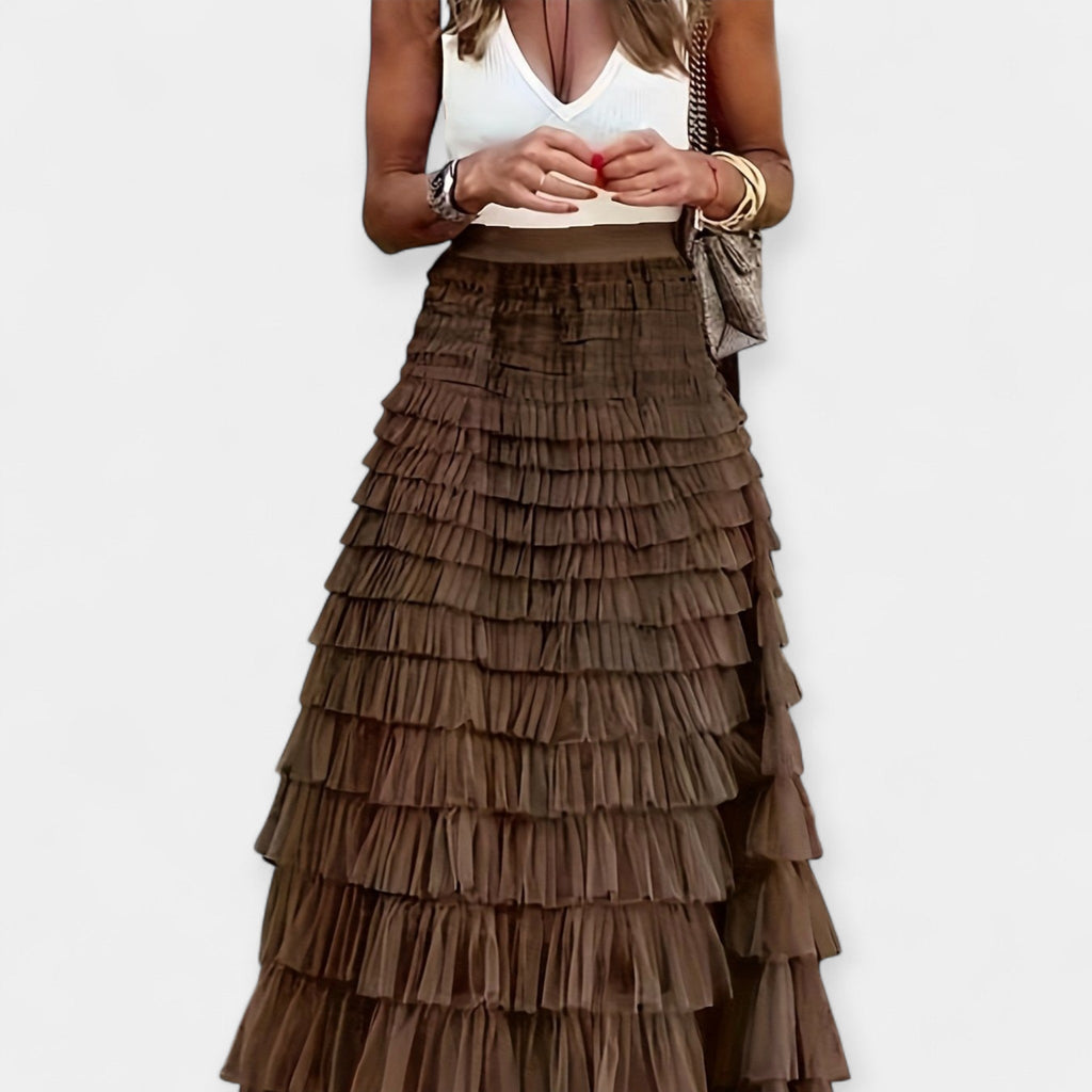 Inês - Falda Boho con Acabado de Satén