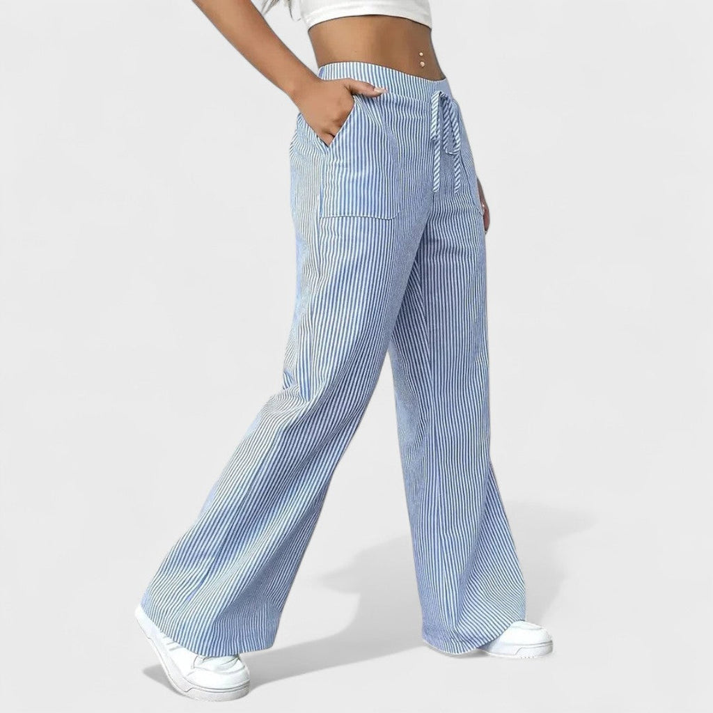 María - Pantalones anchos cómodos con detalles elegantes