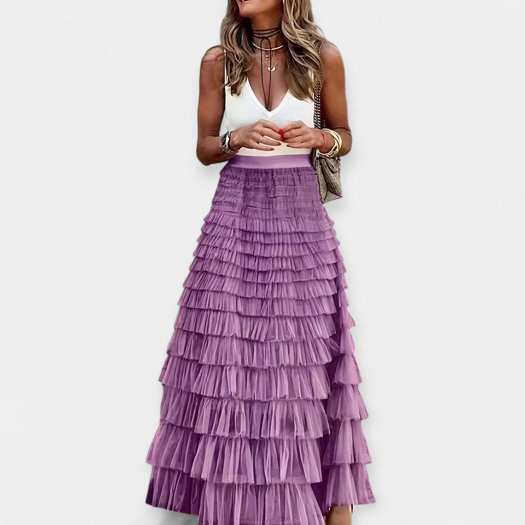 Inês - Falda Boho con Acabado de Satén