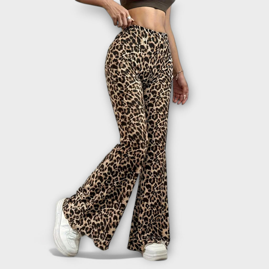 Berenice - Pantalones bootcut de leopardo