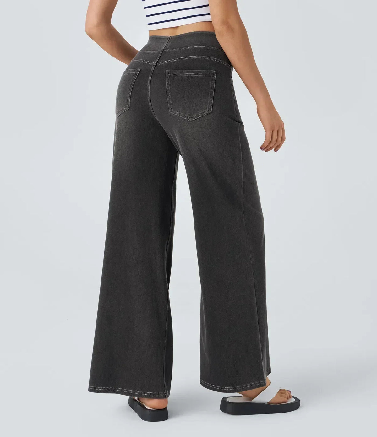 Eva - Pantalones de Cintura Alta Elásticos
