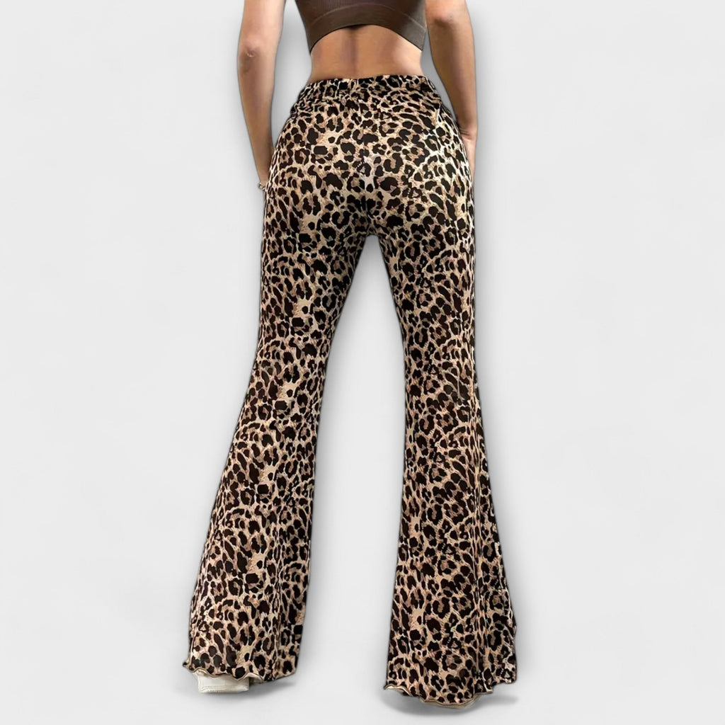 Berenice - Pantalones bootcut de leopardo