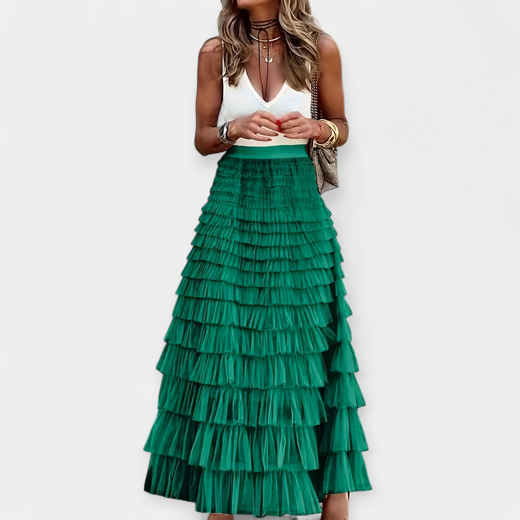 Inês - Falda Boho con Acabado de Satén