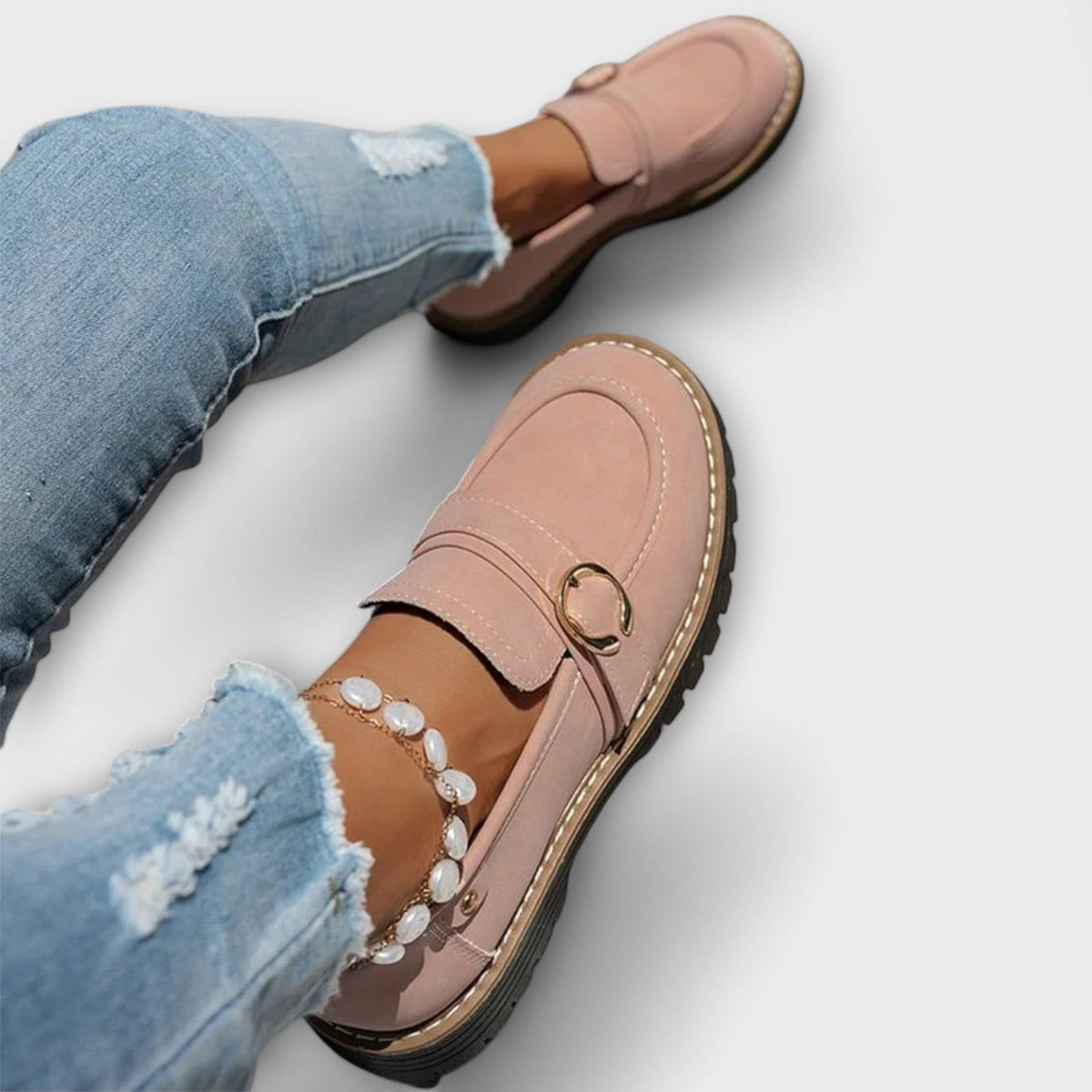 Lora™ | Mocasines Casual de Punta Redonda