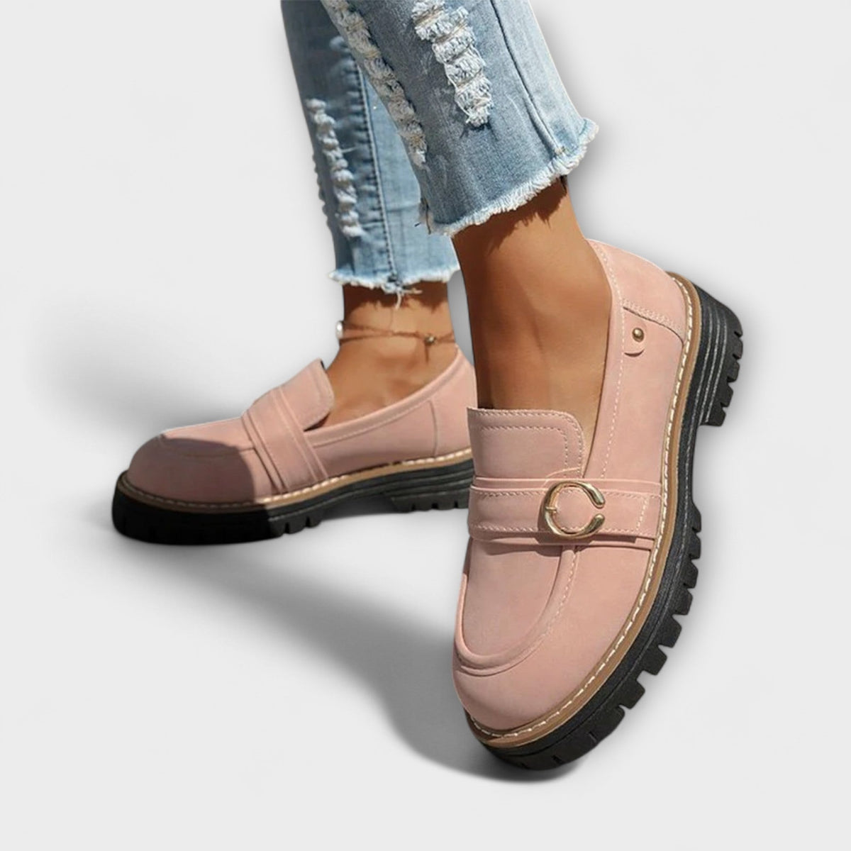 Lora™ | Mocasines Casual de Punta Redonda