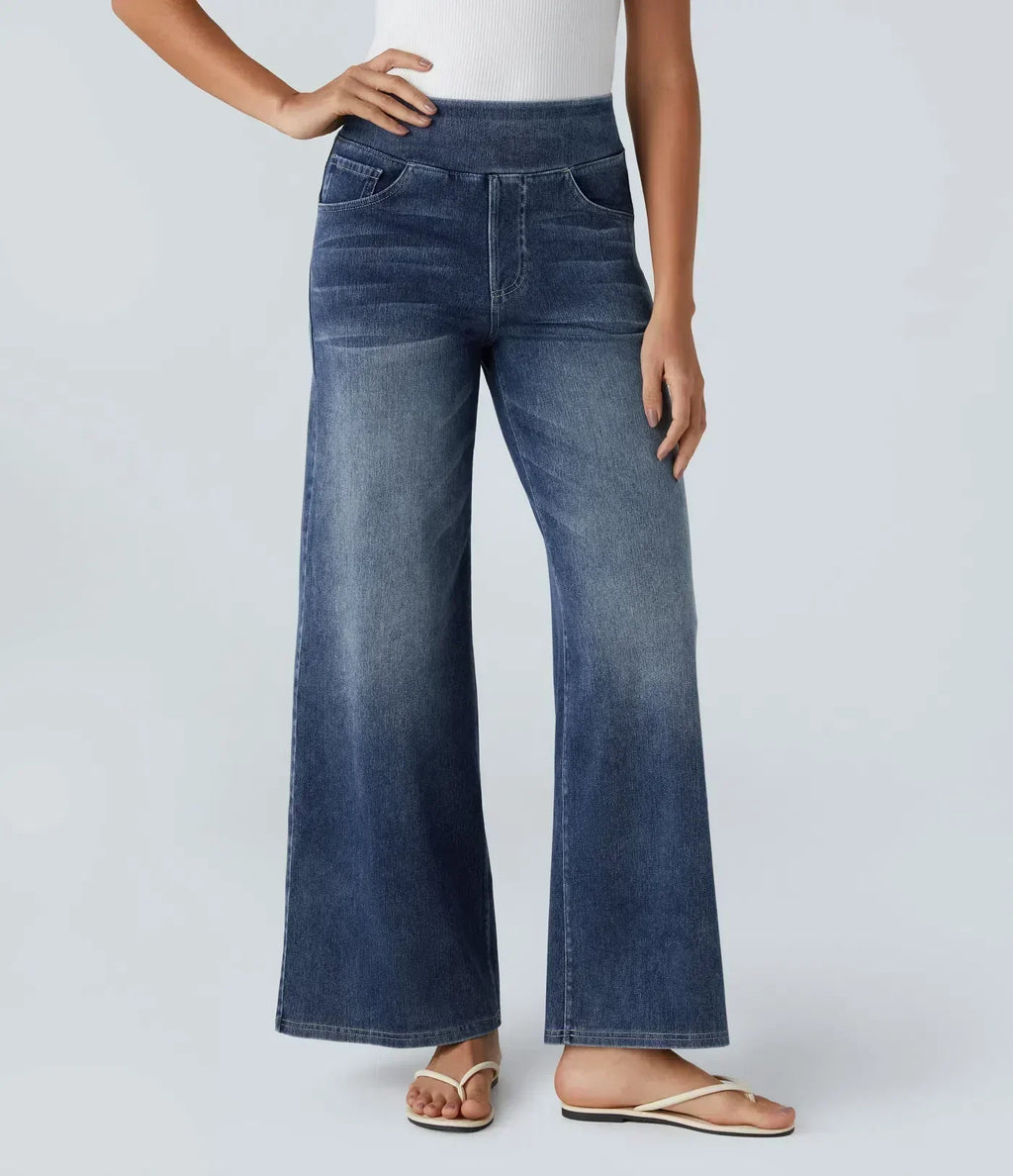 Eva - Pantalones de Cintura Alta Elásticos