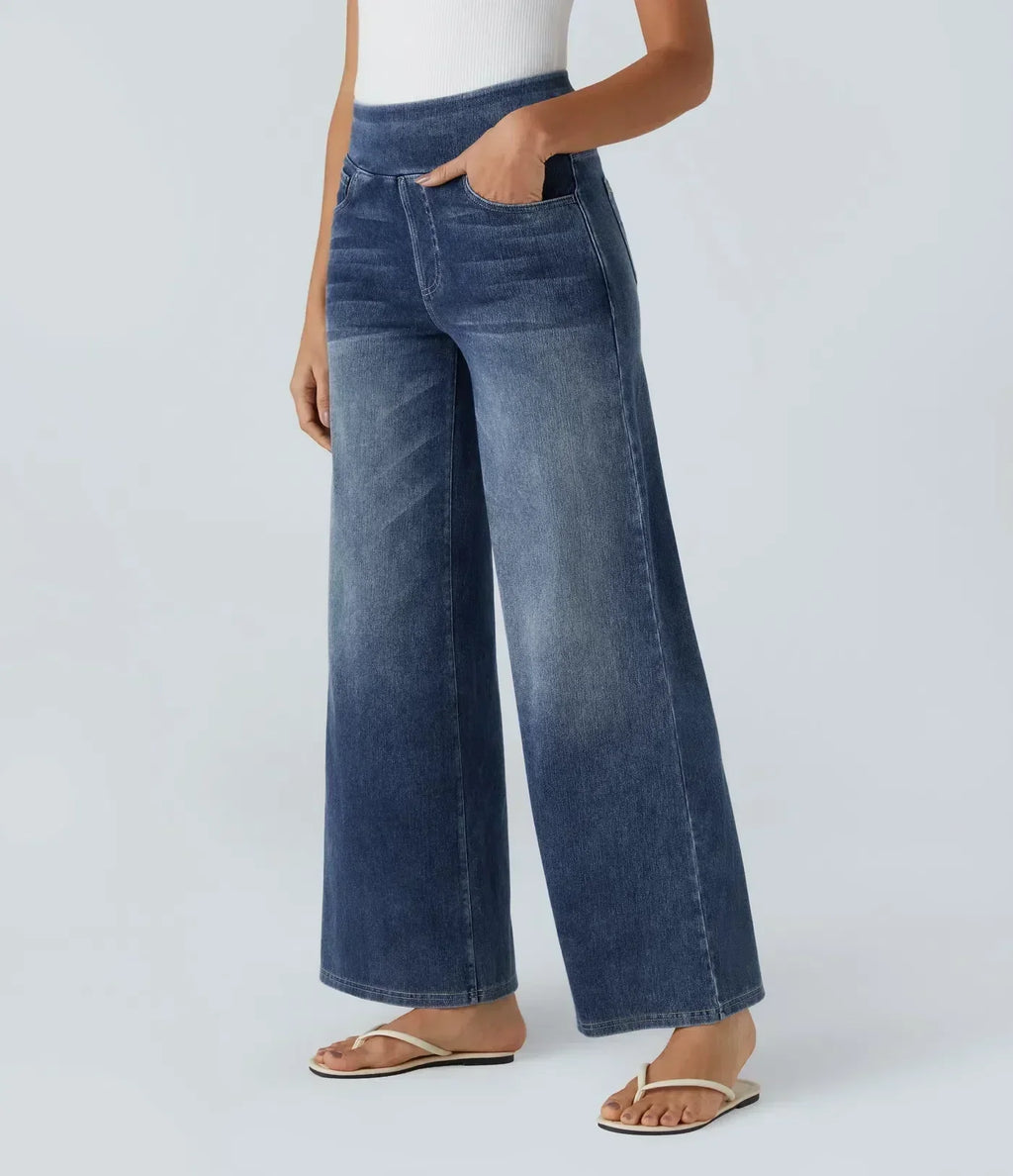 Eva - Pantalones de Cintura Alta Elásticos