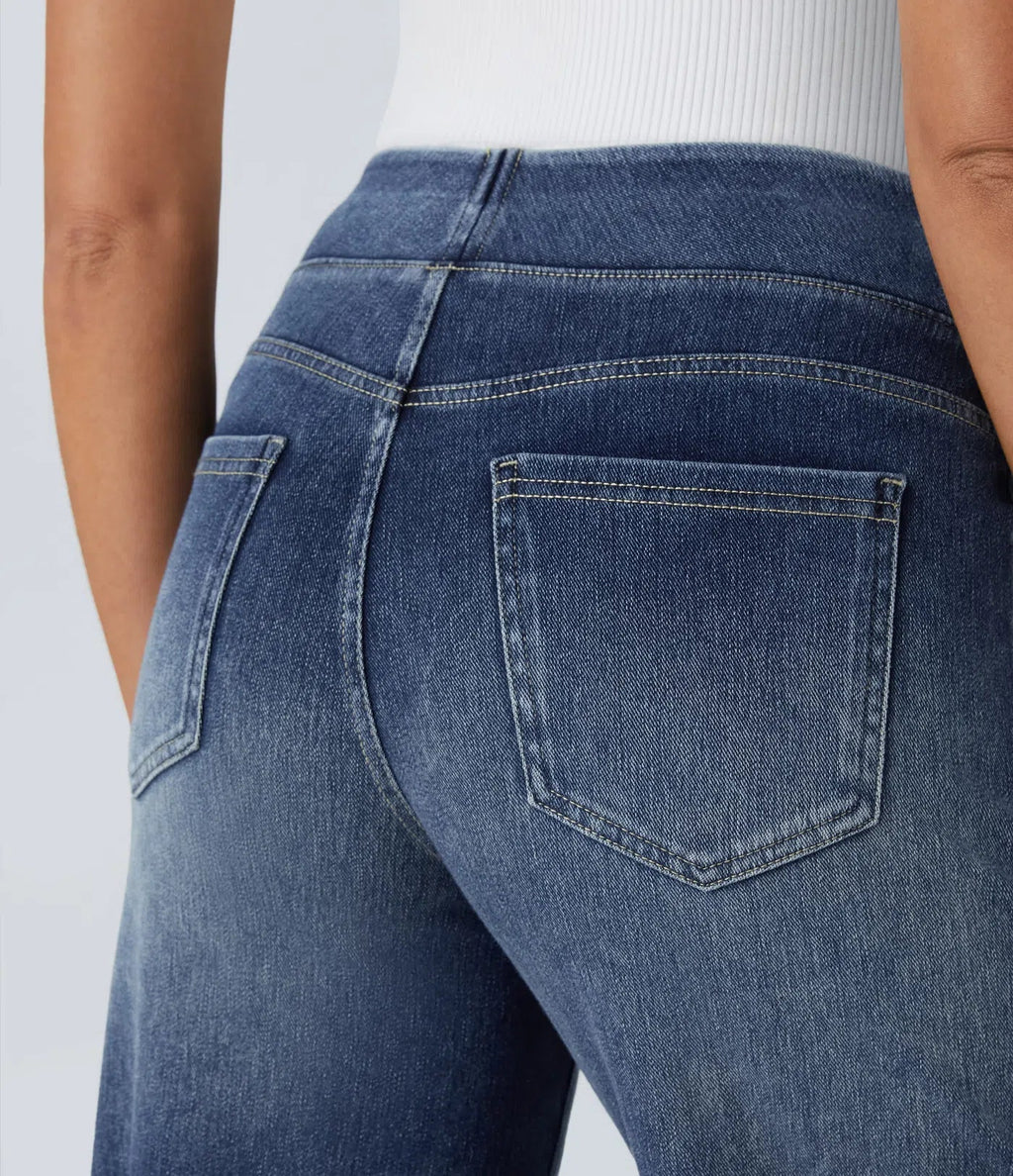 Eva - Pantalones de Cintura Alta Elásticos