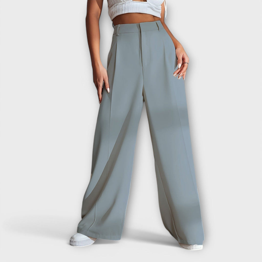 Iara - Pantalón de Cintura Alta con Piernas Anchas