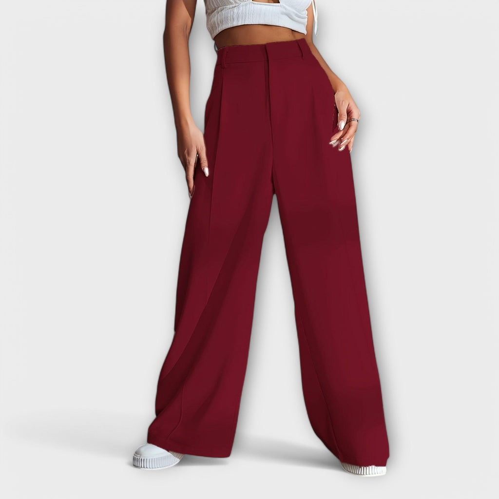 Iara - Pantalón de Cintura Alta con Piernas Anchas